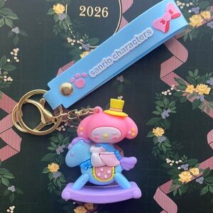 My Melody on Rocking Horse Keychain